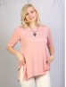 Solid Color Mid-Sleeved Top with Branched Rhinestone 